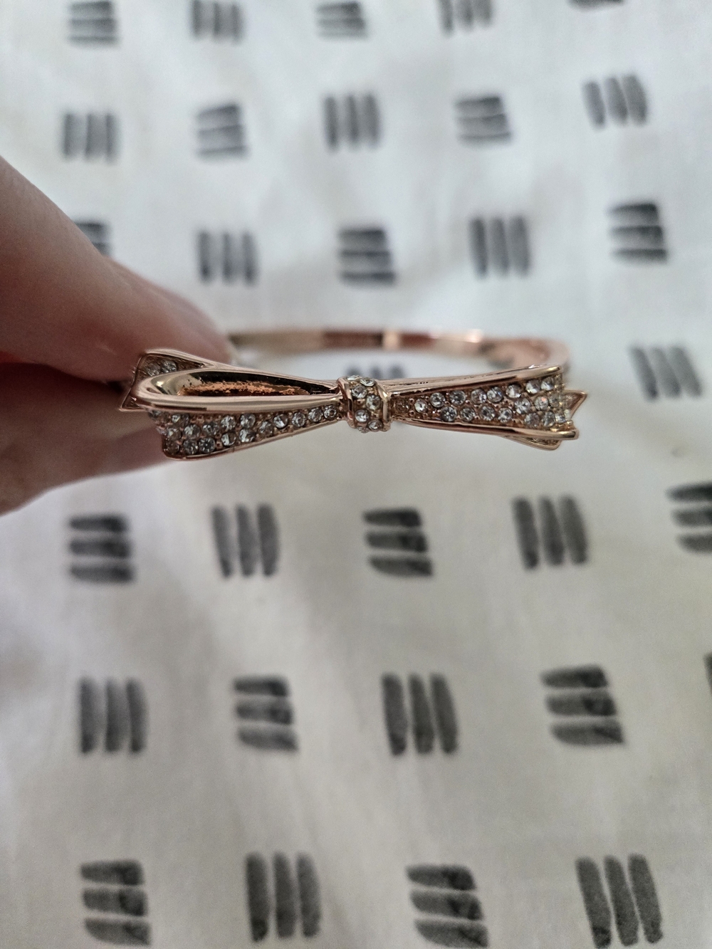 kate spade Rose Gold Bow Crystal Pavé Bangle